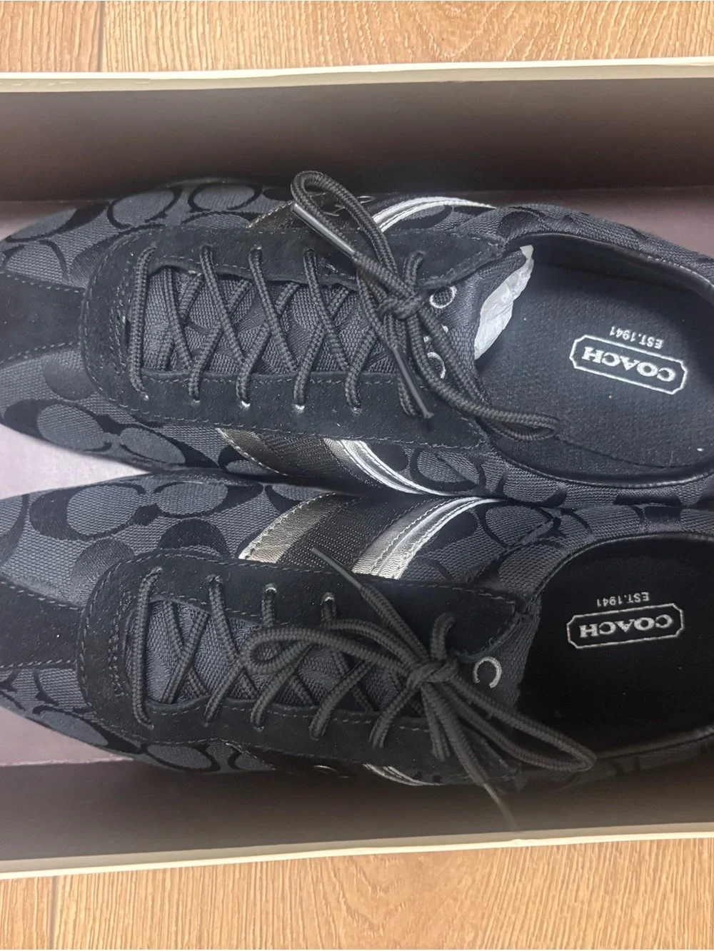 Coach Signature Logo Sneakers black with Silver size 9